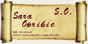 Sara Oprikić vizit kartica
